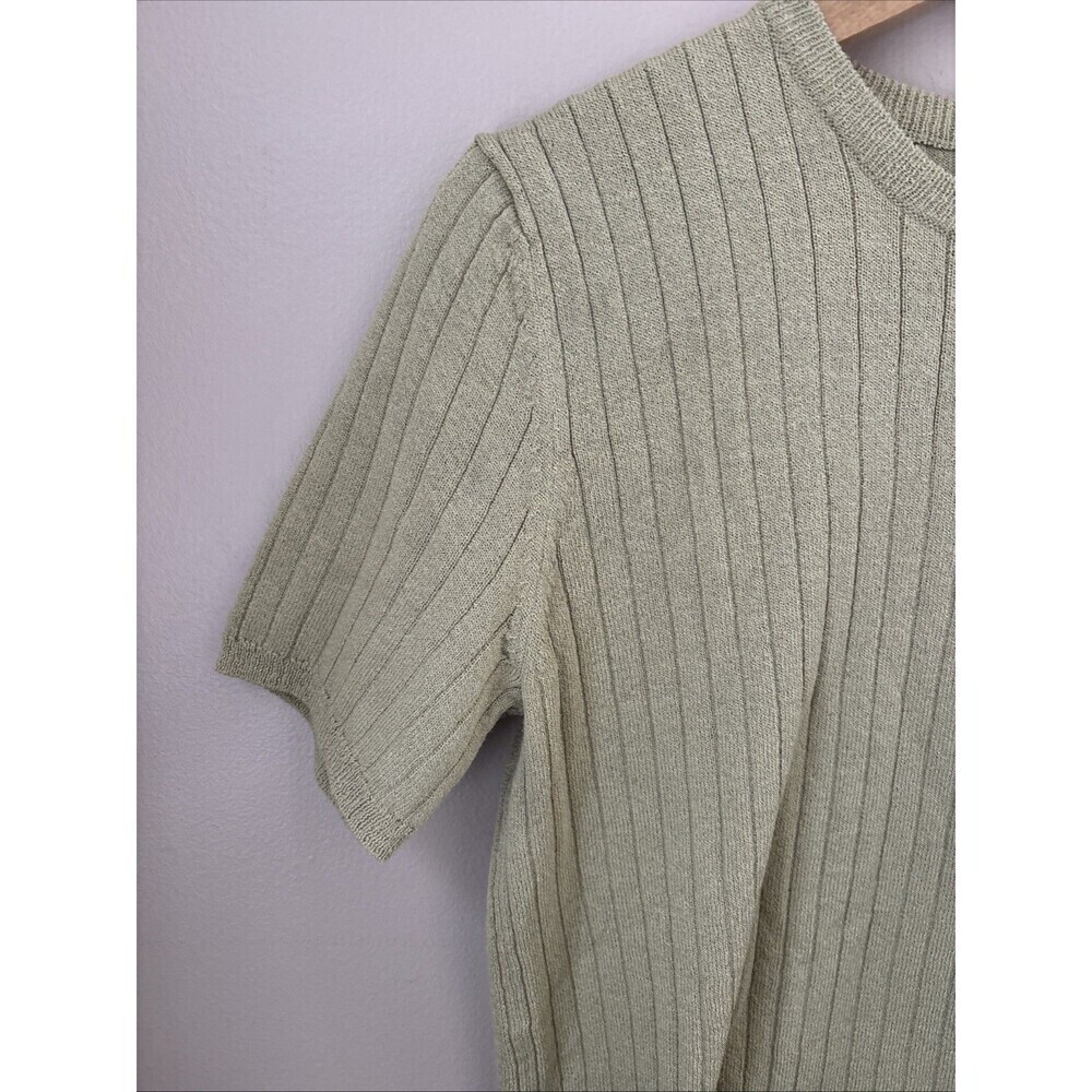 Evan Picone Women’s Medium Sage Green Short Sleeve Sweater - Picture 2 of 5